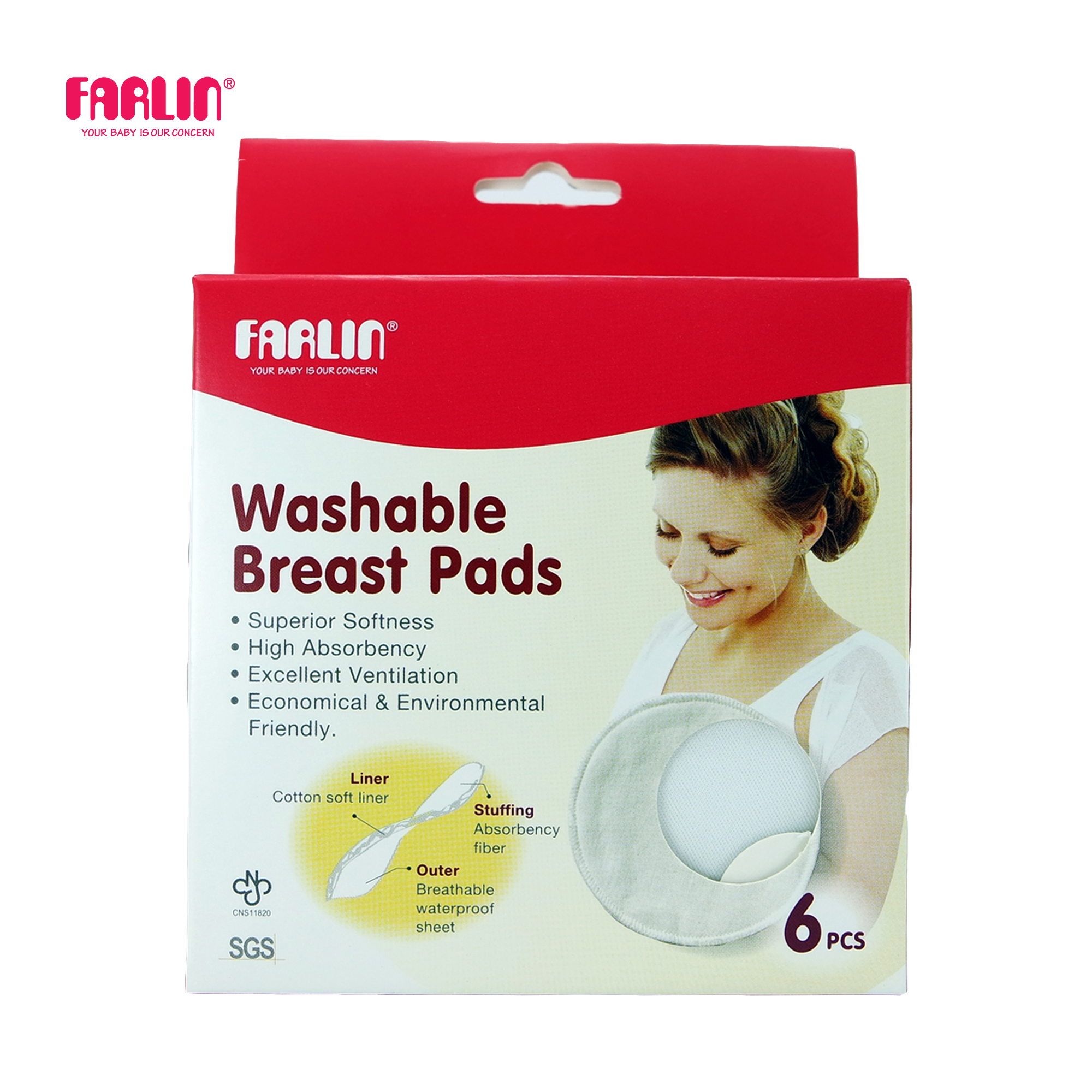 Farlin Breast Pad Washable (6Pcs) – Mero Momma