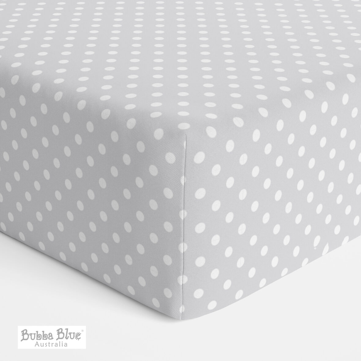 Bubba Blue Polka Dots Cot Jersey Fitted Sheet