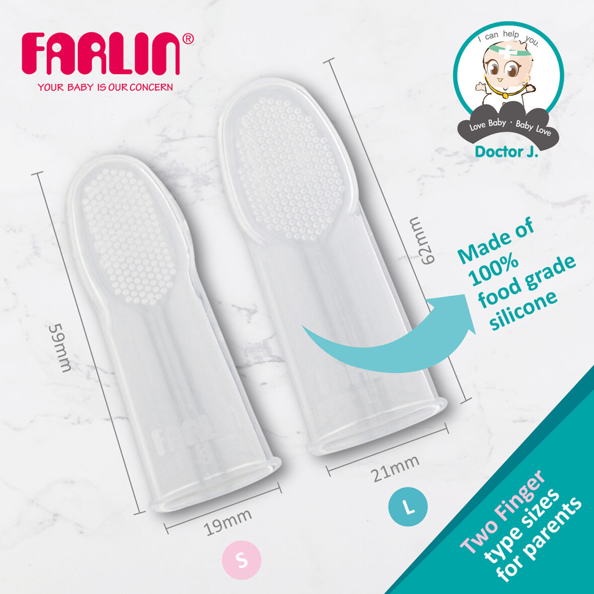 Farlin Doctor J. Finger Toothbrushes Set