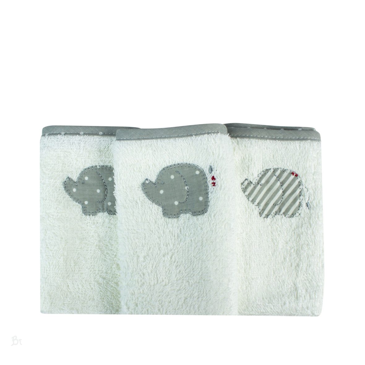 Bubba Blue Petit Elephant 3PK Face Washers