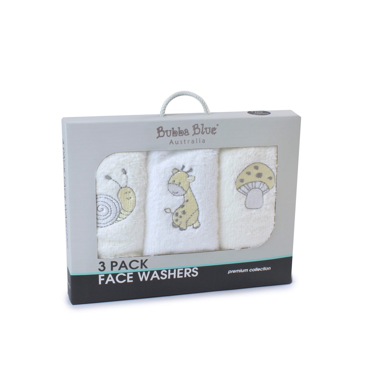 Bubba Blue Vanilla Playtime 3pk Face Washers
