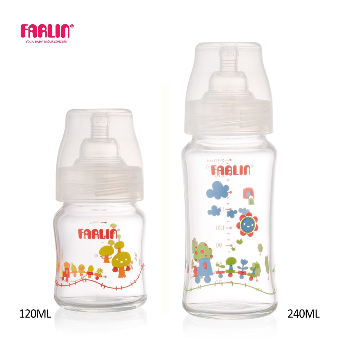 Farlin Glass Feeding Bottle – Heat Resistant a33 – Wide-neck