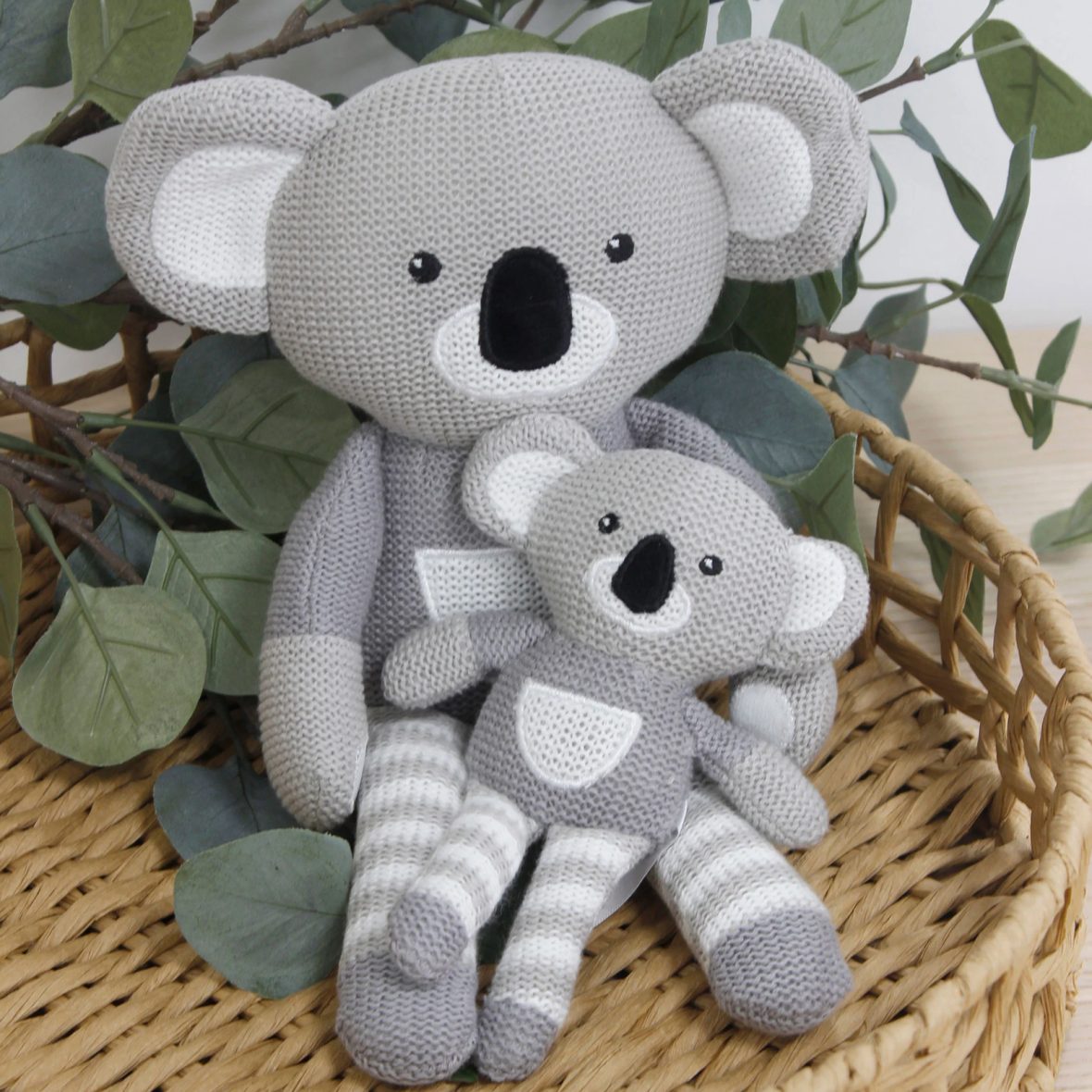 Bubba Blue Aussie Animals Koala Buddies Knit Toy Set – Grey